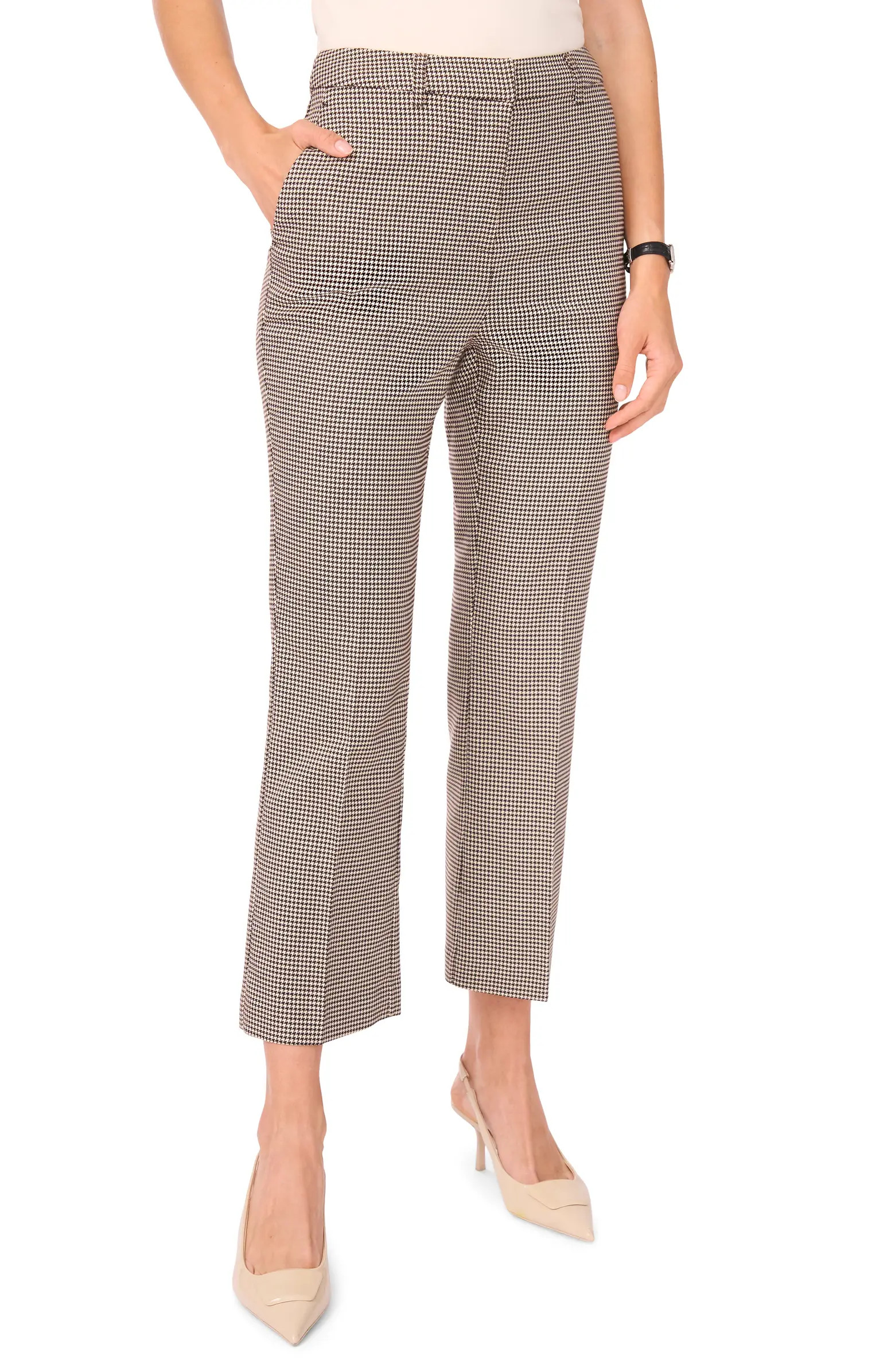 Halogen® Kick Flare Leg Houndstooth Pants | Nordstrom | Nordstrom