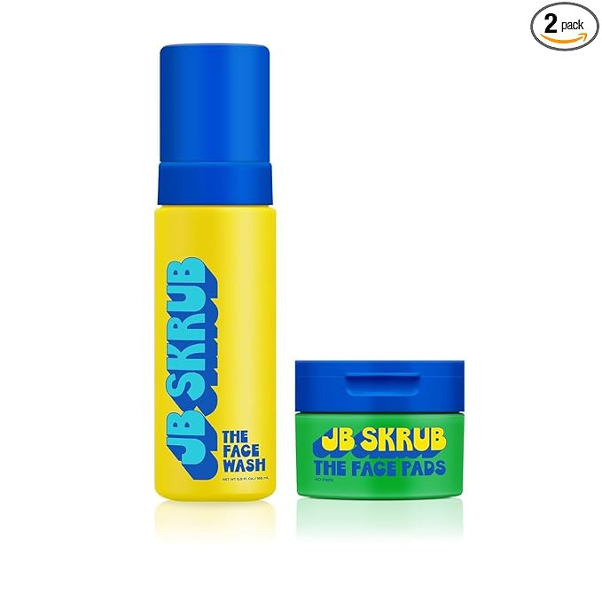 JB SKRUB Face Pads and Face Wash for Sensitive Skin - Acne Cleanser and Acne Pads with Aloe and C... | Amazon (US)