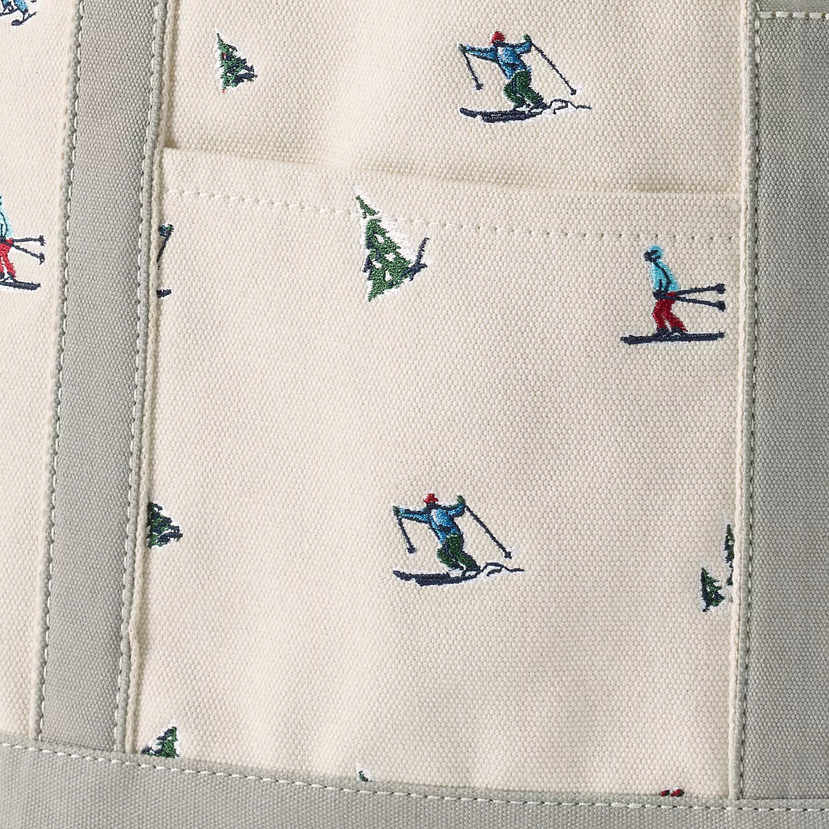 Medium Embroidered 5 Pocket Open Top Canvas Tote Bag | Lands' End (US)