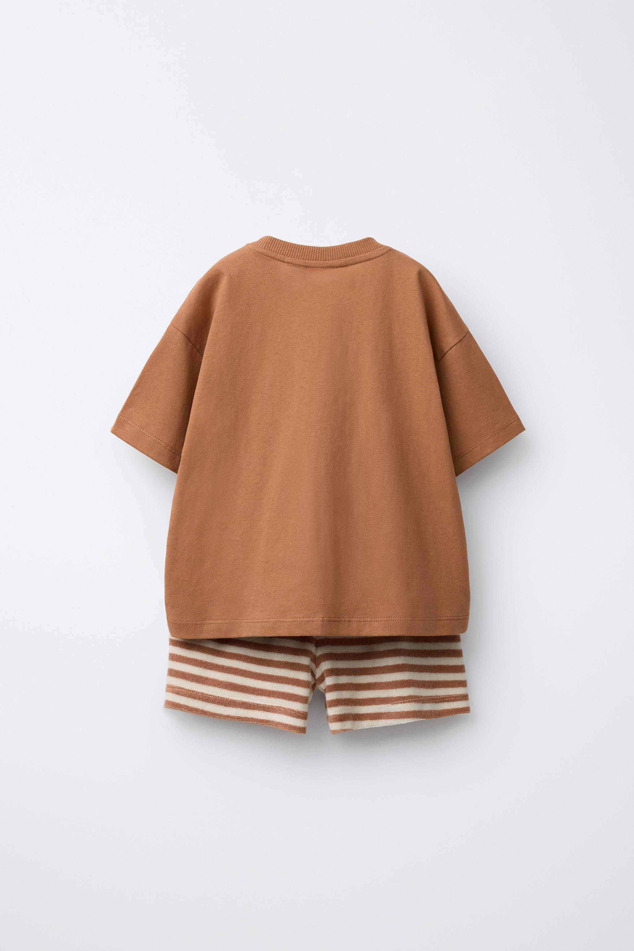 STRIPED TOWEL T-SHIRT AND BERMUDA SET | Zara US