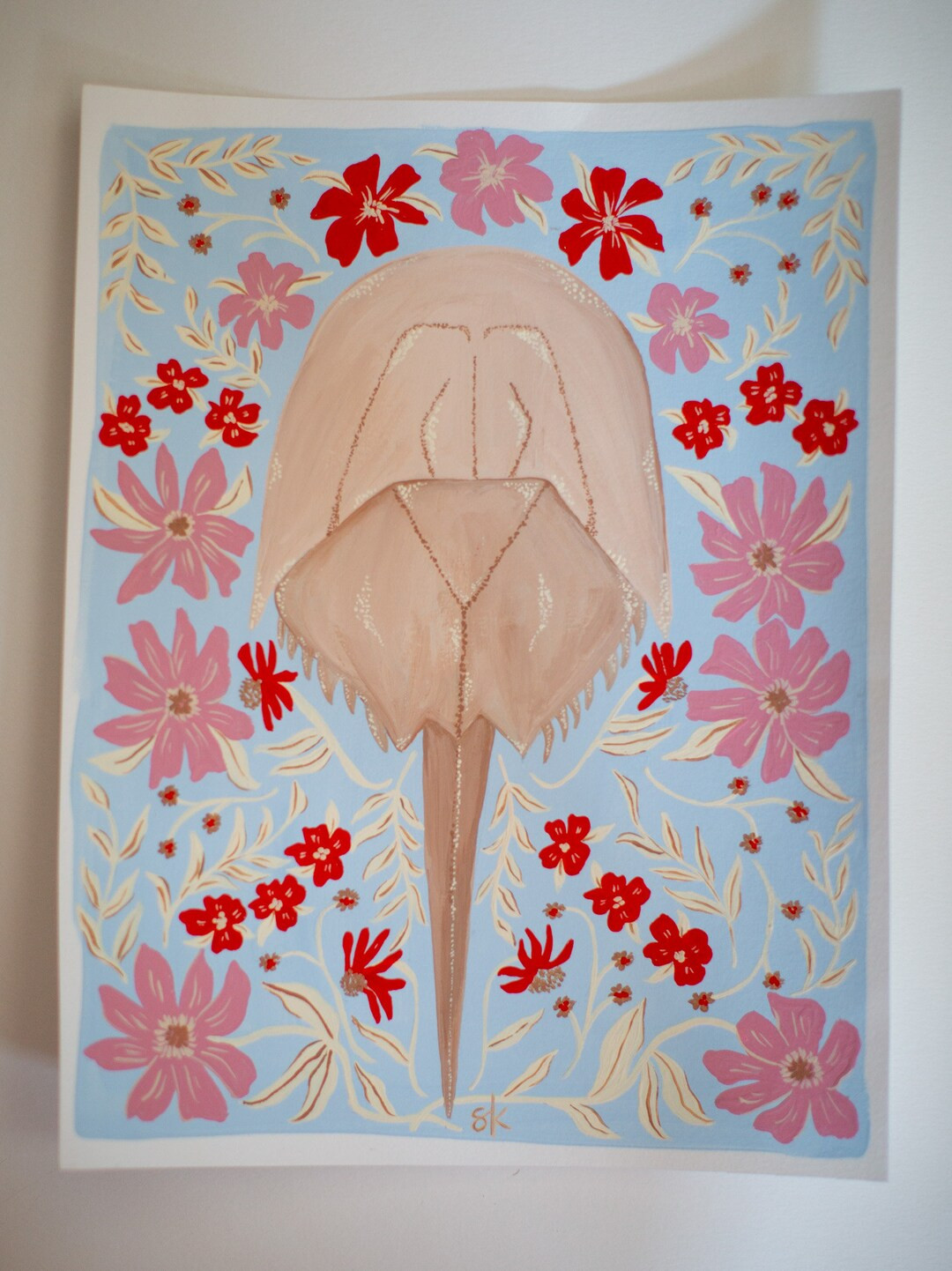 Coastal Botanical - Horseshoe Crab - Original Gouache Painting on Paper - Etsy | Etsy (US)