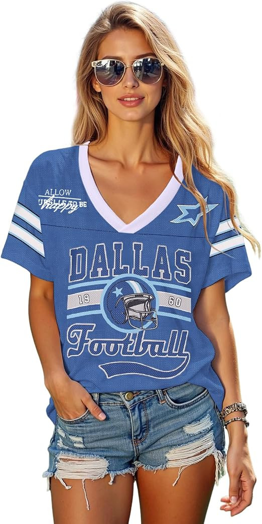 Material: Crafted from a soft and lightweight polyester fabric, this women football jersey is bre... | Amazon (US)