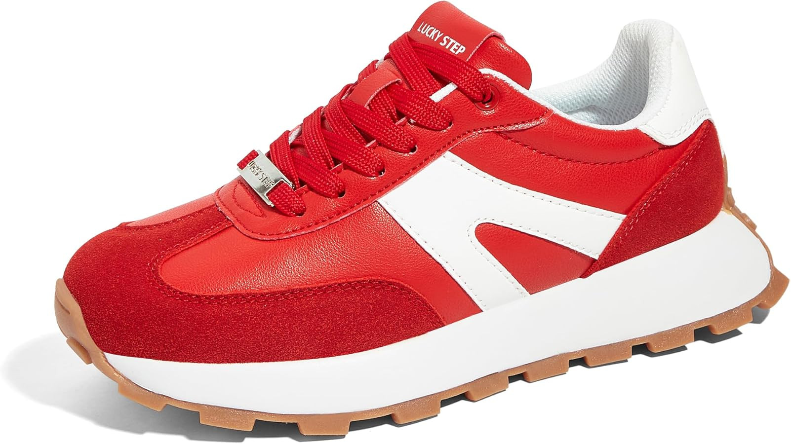 LUCKY STEP Women's Platform Fashion Sneakers Retro Classic Trainers Casual Lace-up Stylish Tennis... | Amazon (US)