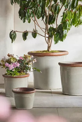 Raw Rim Stoneware Taper Planter | Terrain