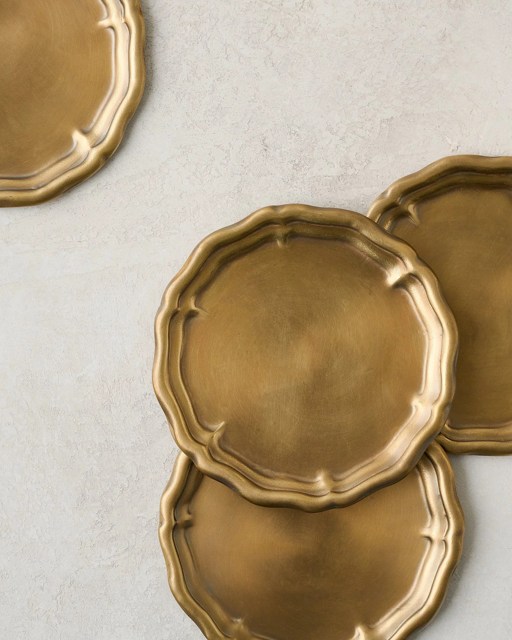 Vintage-Inspired Brass Coaster Set of Four | Magnolia