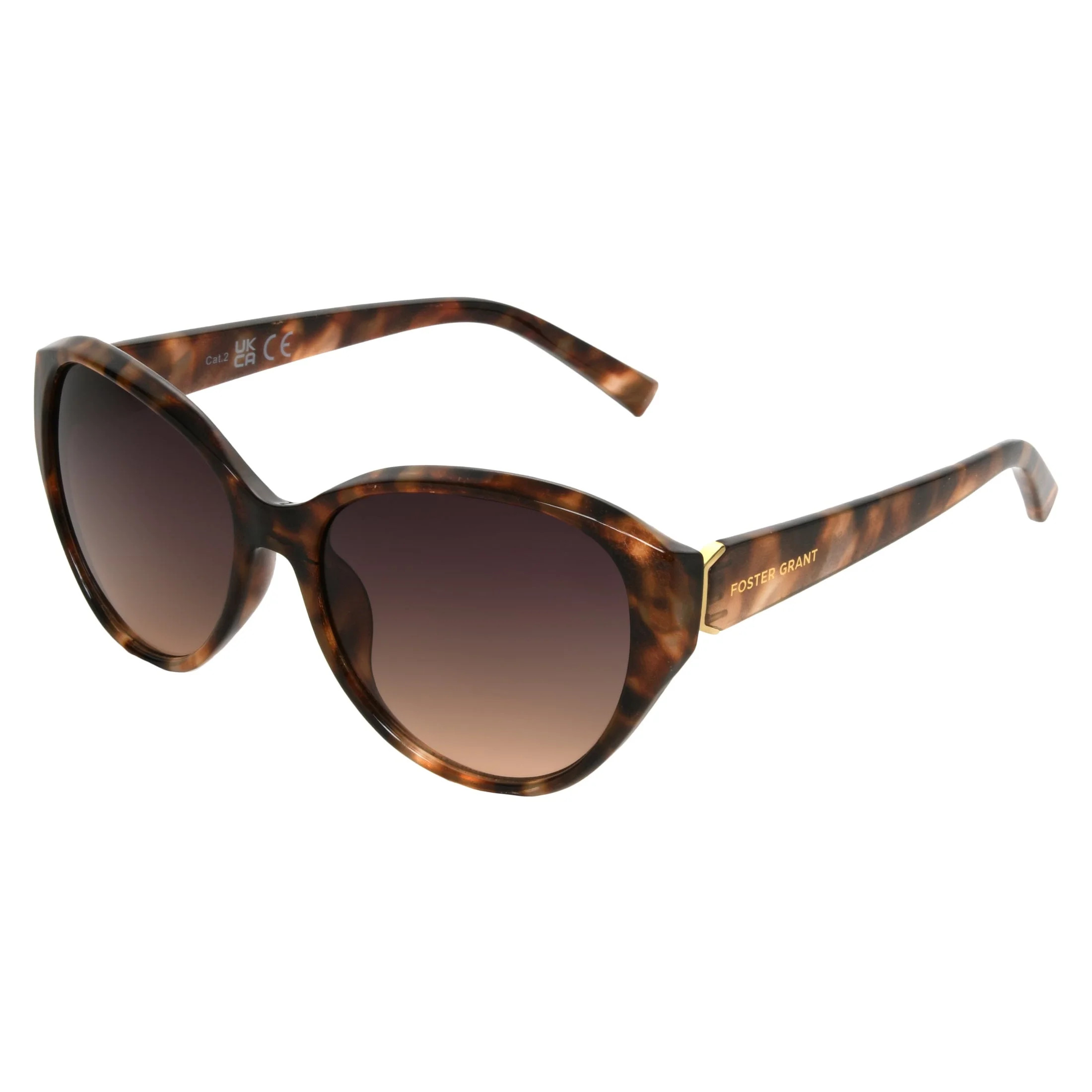 Foster Grant Fashion Premium Cat Eye Women's Sunglasses, Tortoise Smoke Gradient | Walmart (US)