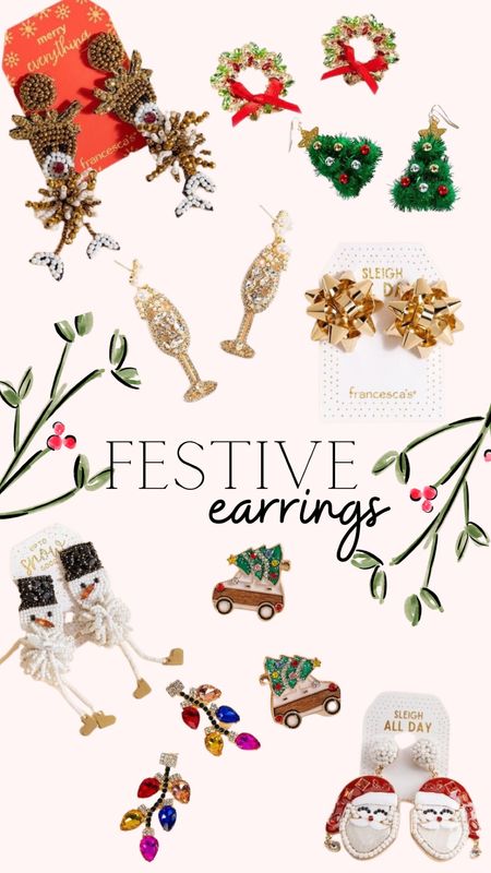 Festive holiday earrings- all on sale for $12!!!! These make great gifts and stocking stuffers too! 

#LTKunder50 #LTKSeasonal #LTKHoliday