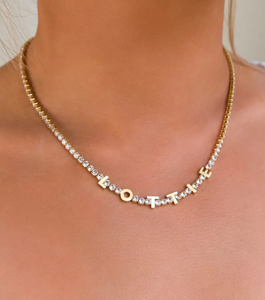 Custom Name Tennis Necklace (Gold) | Abbott Lyon