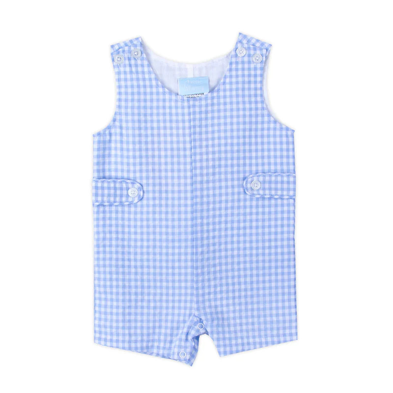 Light Blue Gingham Jon Jon with Tabs | Classic Whimsy