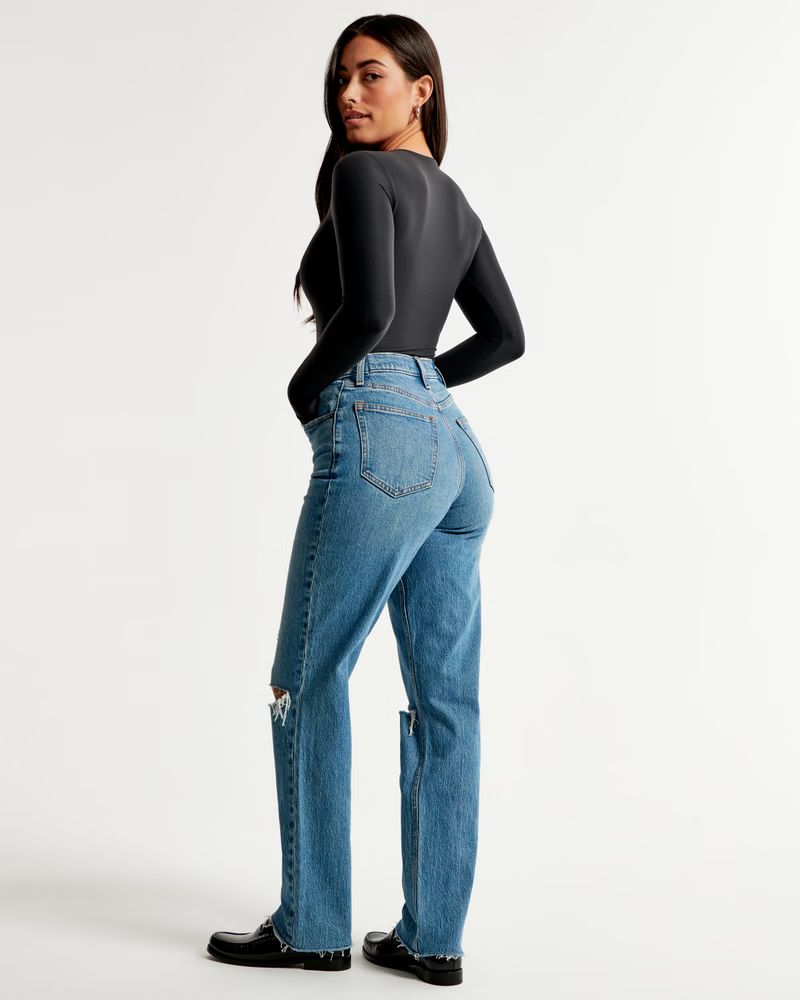 Women's Curve Love Ultra High Rise 90s Straight Jean | Women's New Arrivals | Abercrombie.com | Abercrombie & Fitch (US)