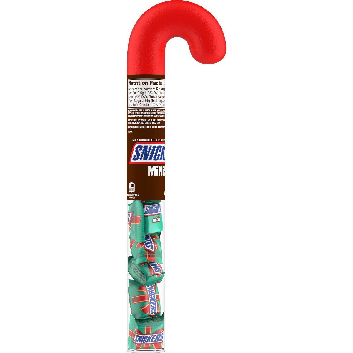 Snickers Holiday Minis Cane - 2.14oz | Target