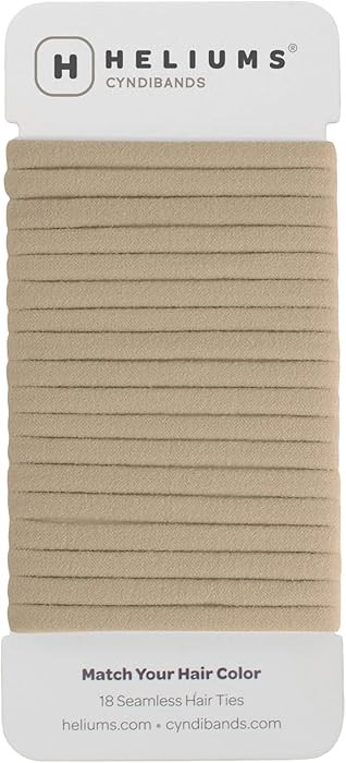 Heliums Thin Seamless Hair Ties - Sandy Blonde - 6mm Nylon No Damage Ponytail Holders, 1.75 Inch,... | Amazon (US)
