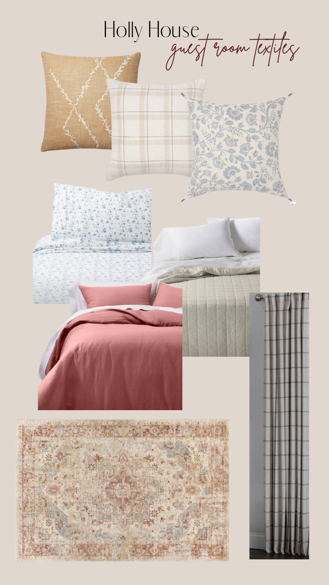 All of the bedding and textiles used in our guest room at the holly house 

#LTKhome