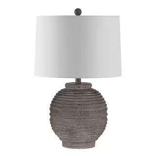 SAFAVIEH Pendri 24 in. Brown Table Lamp with White Shade TBL4433A - The Home Depot | The Home Depot