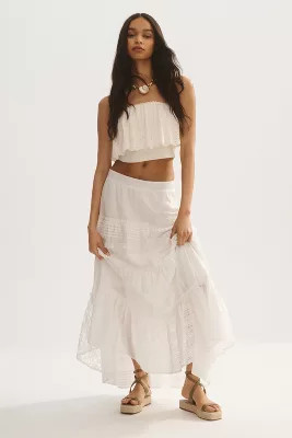 By Anthropologie Tiered Lace Patchwork Skirt | Anthropologie (US)