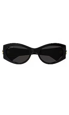 Gucci Acetate Cat Eye in Shiny Black from Revolve.com | Revolve Clothing (Global)