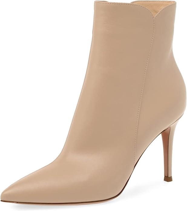 JANSEVEN Women's Heeled Ankle Boots Stiletto High Heel Booties Pointed Toe Comfortable Sexy Class... | Amazon (US)