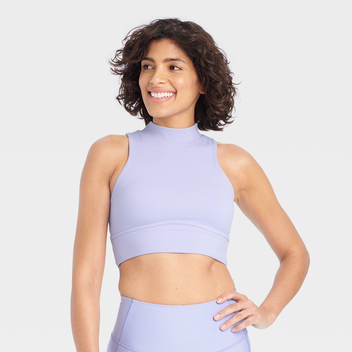 Women's Medium Support High-Neck Crop Sports Bra - All In Motion™ | Target