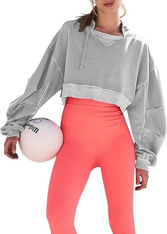 CORECOUTURE Free People Dupes Catch Up Cropped Hoodie Women's Cropped Hoodie with Hood Casual Lon... | Amazon (US)