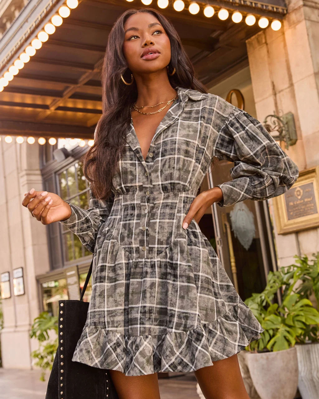 Downtown Dear Plaid Romper | VICI