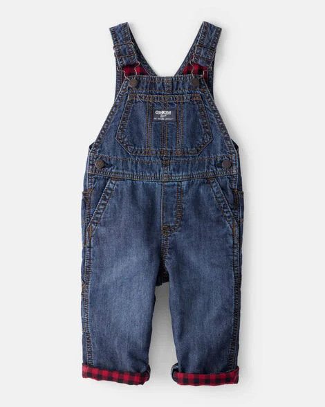 Baby Buffalo Check Overalls - Blue | Carter's Inc