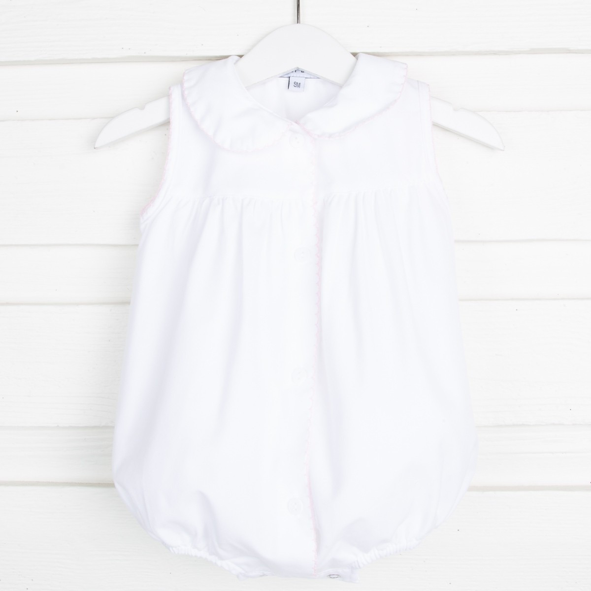 Pink Picot Trim Bubble White | Classic Whimsy