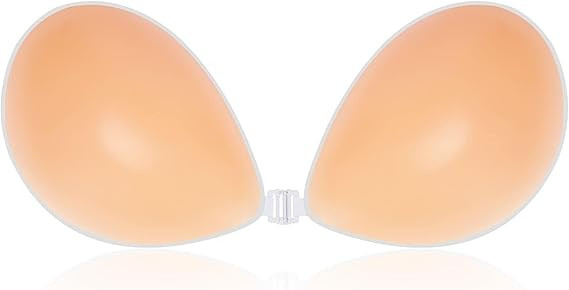 Push Up Stick On Bra, Reusable Sticky Adhesive Silicone Bra with 2Pcs Nipple Covers for Evening D... | Amazon (UK)