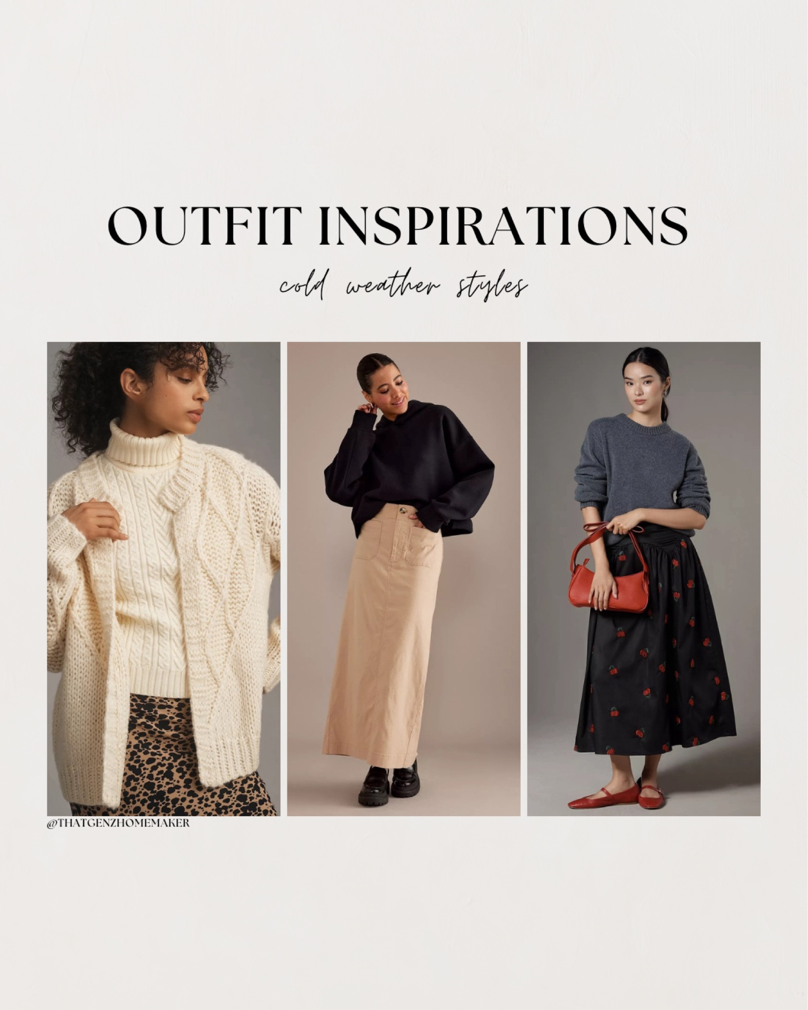 cold weather style inspiration - long skirts and sweaters



#LTKStyleTip #LTKSeasonal #LTKWorkwear