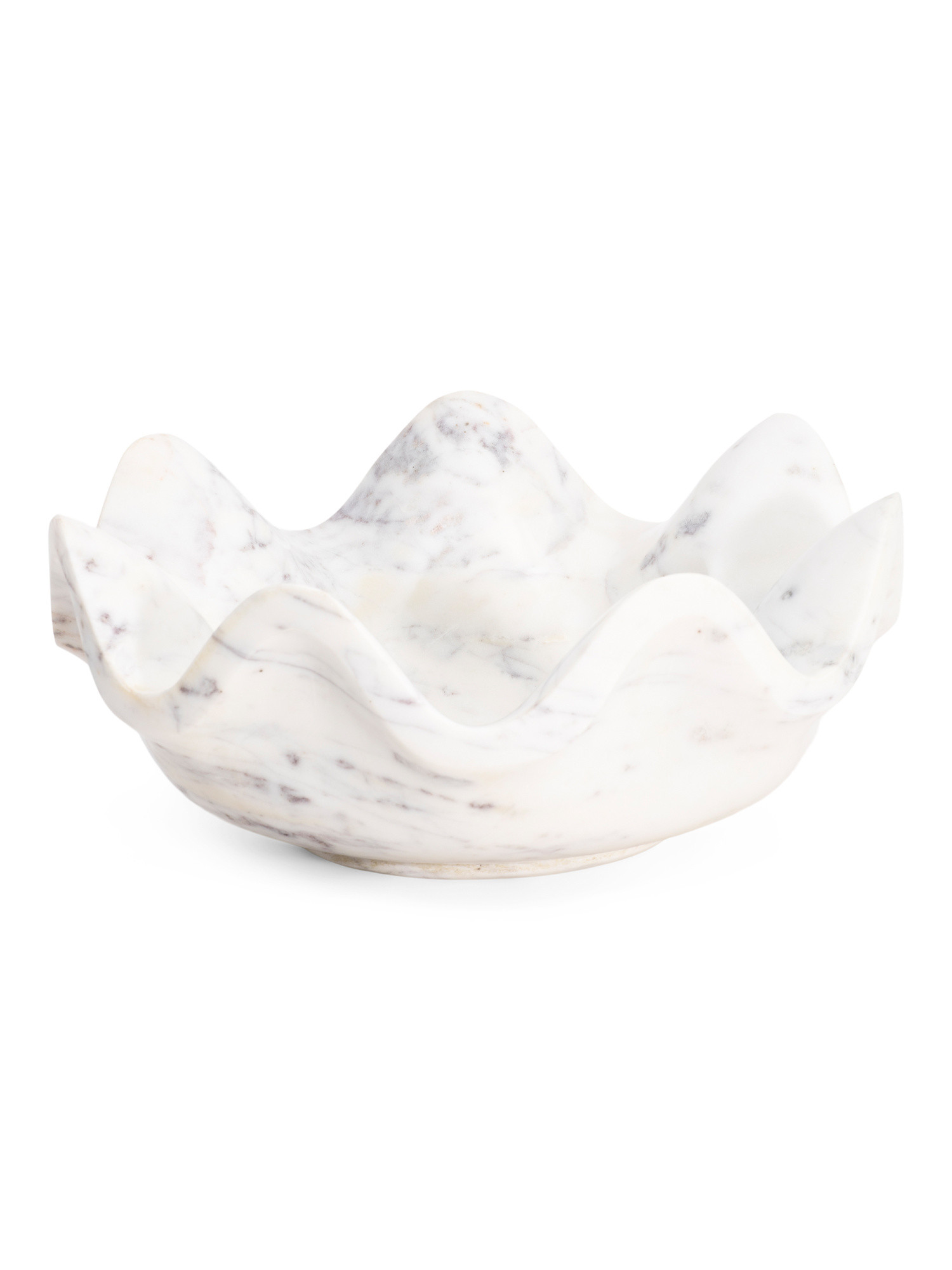 12in Polished Marble Lotus Bowl | TJ Maxx