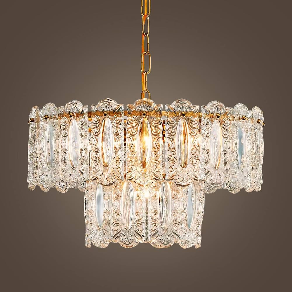 AGV LIGHTING Elegant Glass Chandelier Light Fixture, Modern Vintage Pendant Chandelier Lighting f... | Amazon (US)