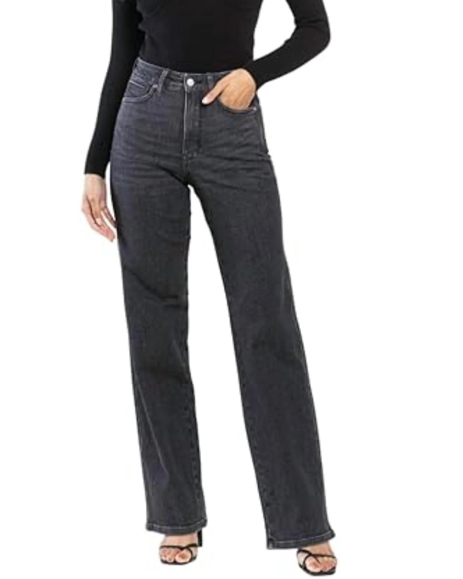 Working Hard Jeans Curvy In Washed Black | Shop Simon