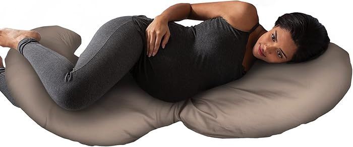 Boppy Total Body Pregnancy Pillow with Organic Cotton, Easy-on Removable Cover in Biscuit for Ful... | Amazon (US)