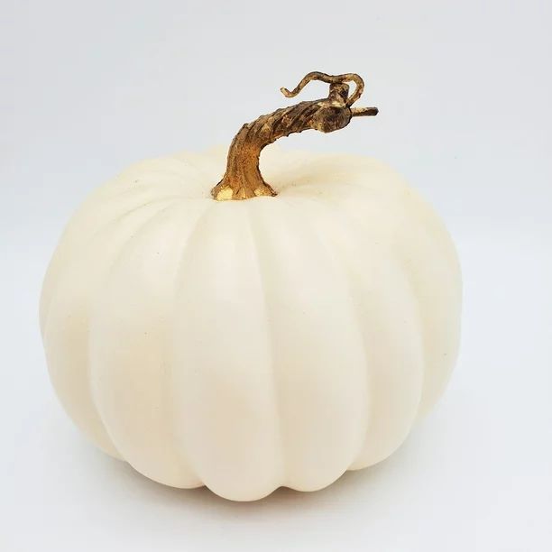 Way to Celebrate Harvest Short Cream Pumpkin with Gold Wash – 8” x 7” - Walmart.com | Walmart (US)