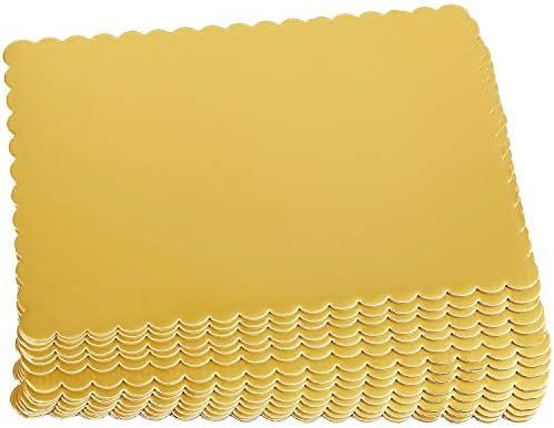 Gold Quarter Sheet 13.75” x 9.75” Cake Board Sturdy Rectangle Greaseproof Pad Full 15 Pk Boar... | Amazon (US)