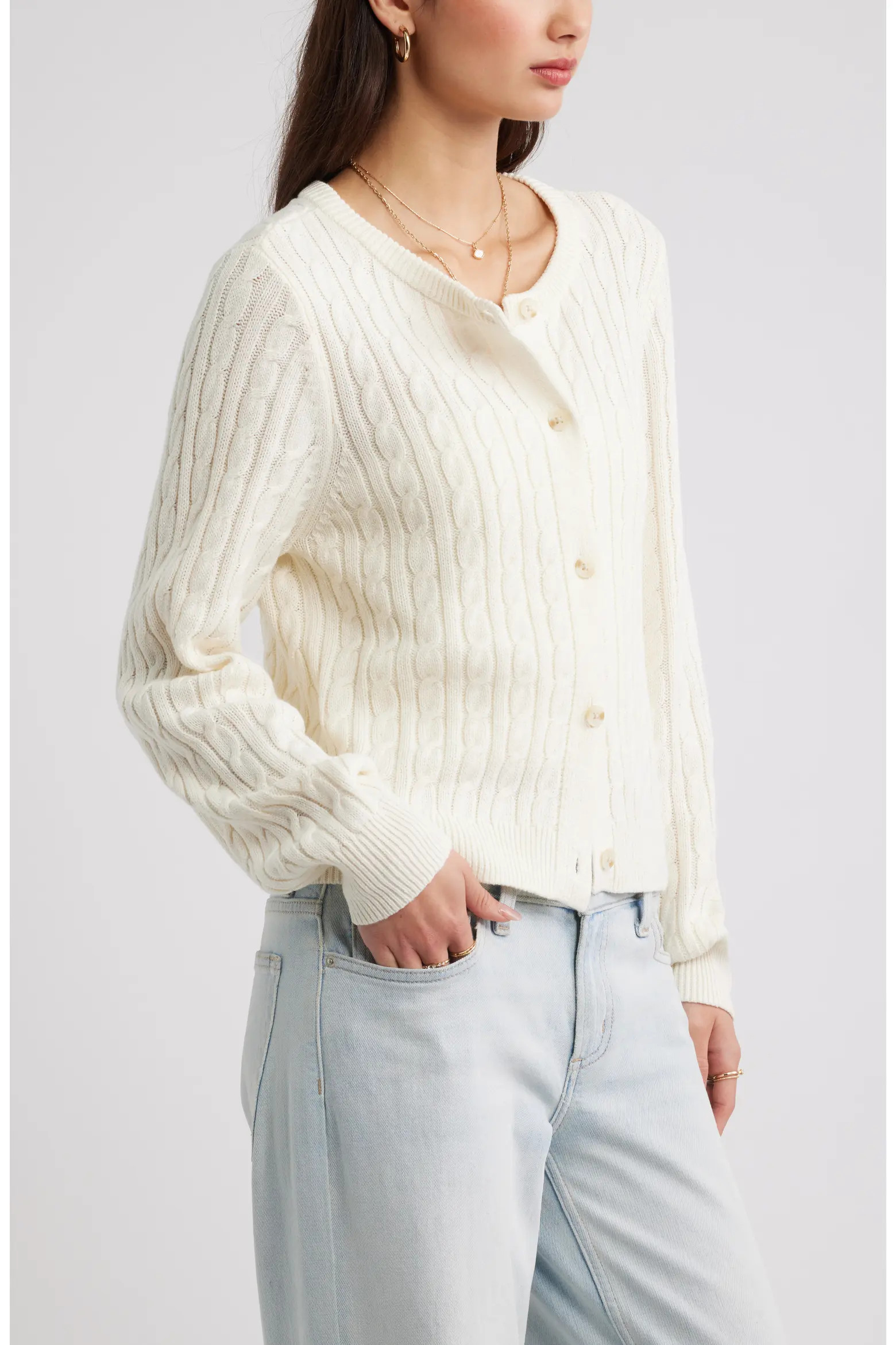 Button Front Cotton Blend Cardigan (Women) | Nordstrom | Nordstrom