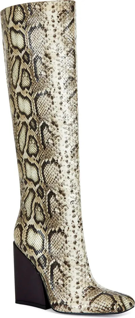 Evergreen Snakeskin Embossed Knee High Boot (Women) | Nordstrom