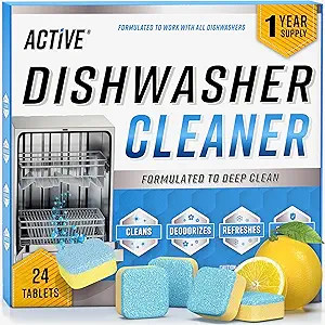 Dishwasher Cleaner And Deodorizer Tablets - 24 Pack Deep Cleaning Descaler Pods for Dish Washer M... | Amazon (US)