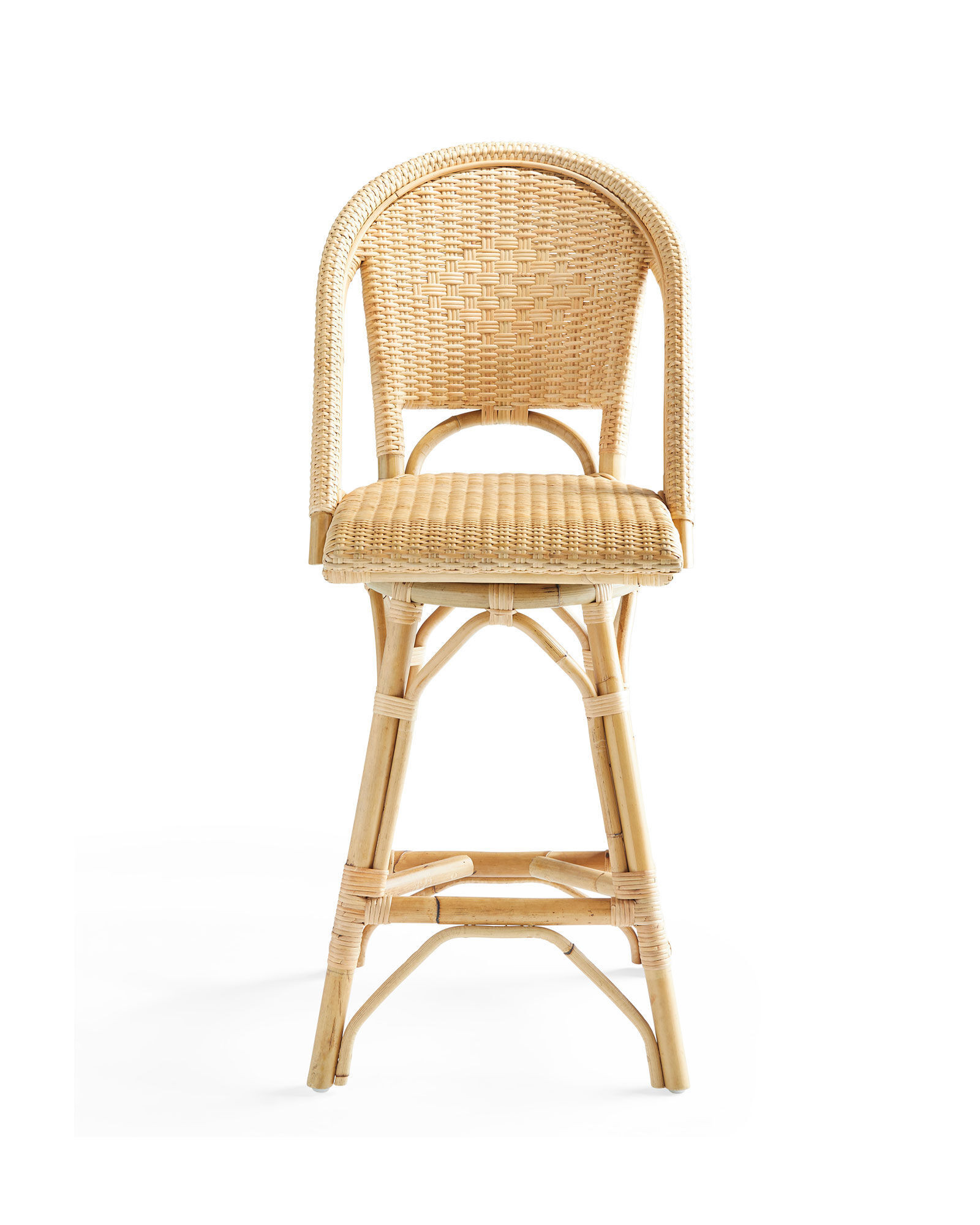 Sunwashed Riviera Rattan Swivel Counter Stool | Serena and Lily