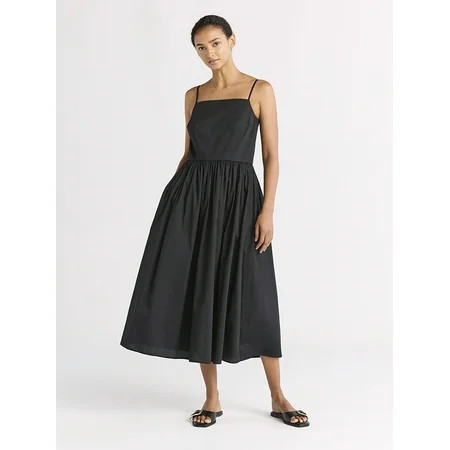 Free Assembly Women s Sleeveless Square Neck Midi Dress Sizes XS-XXL | Walmart (US)