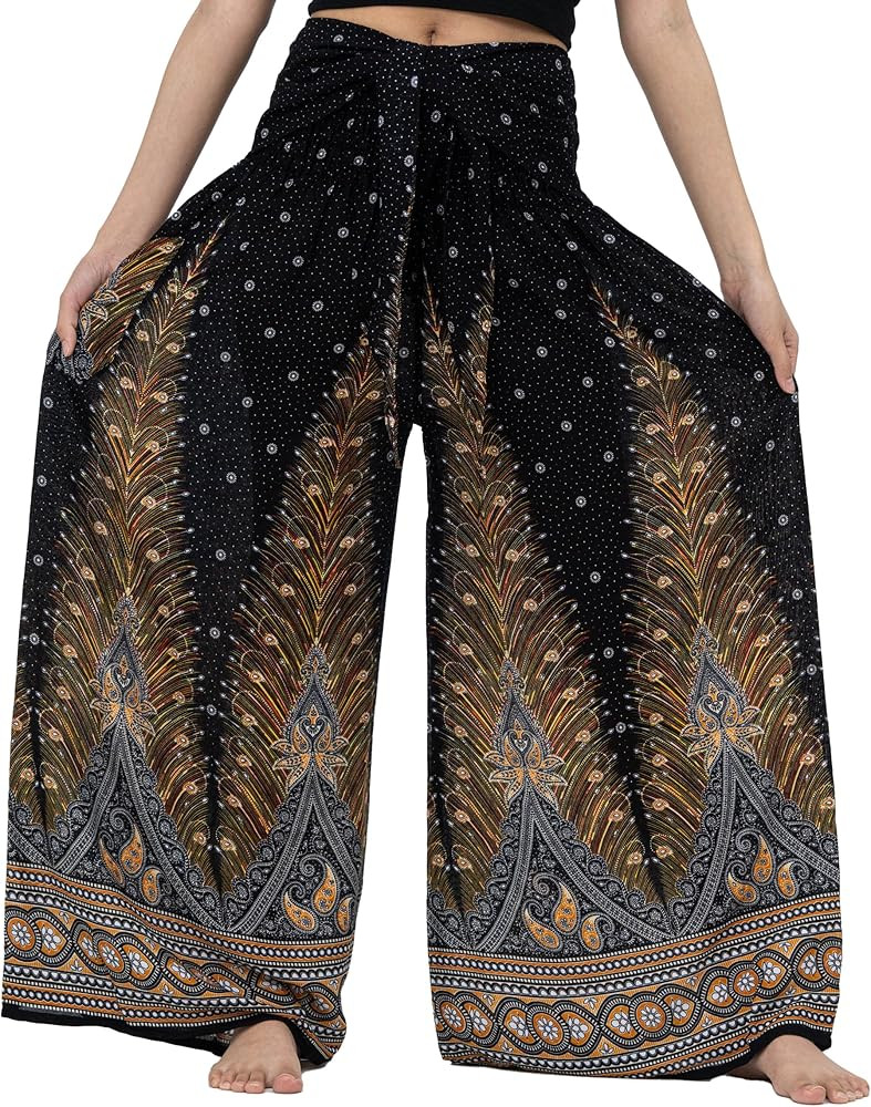 B BANGKOK PANTS Women's Boho Palazzo Pants Yoga Wide Leg Pants | Amazon (US)