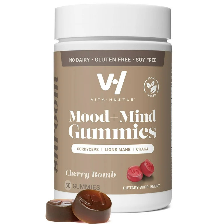 VitaHustle Mood + Mind Gummy Supplement with  Chaga, Reishi Mushrooms, 50 Count | Walmart (US)