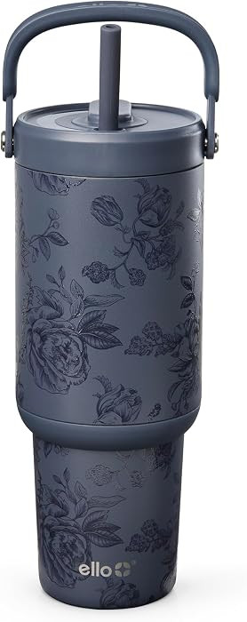 Ello Oasis Go+ 32oz Insulated Stainless Steel Tumbler with Straw, Porcelain | Amazon (US)