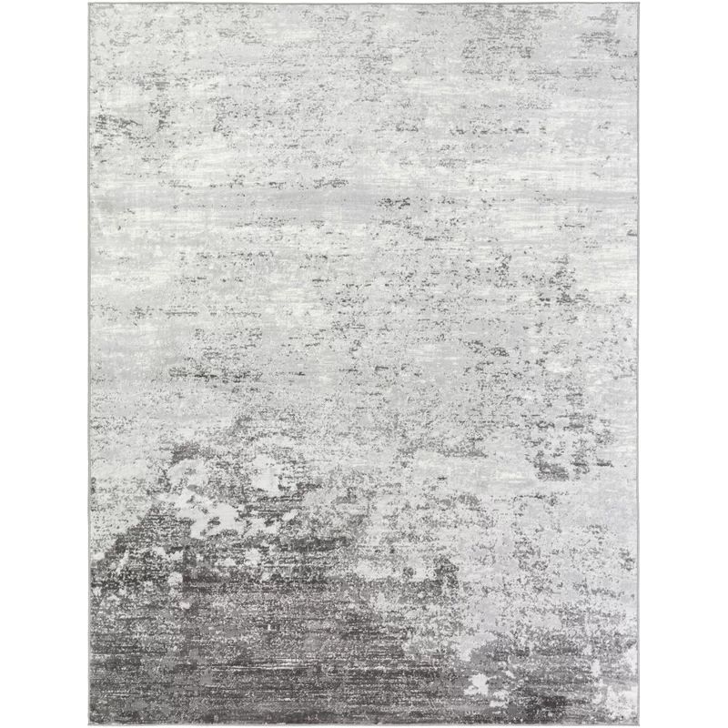 Heimskringla Abstract Silver Gray/Charcoal Area Rug | Wayfair Professional