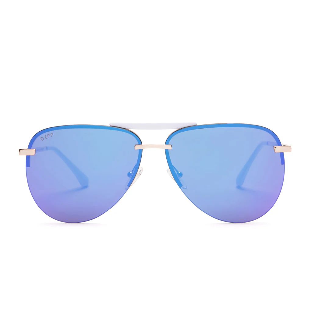COLOR: gold   purple mirror sunglasses | DIFF Eyewear