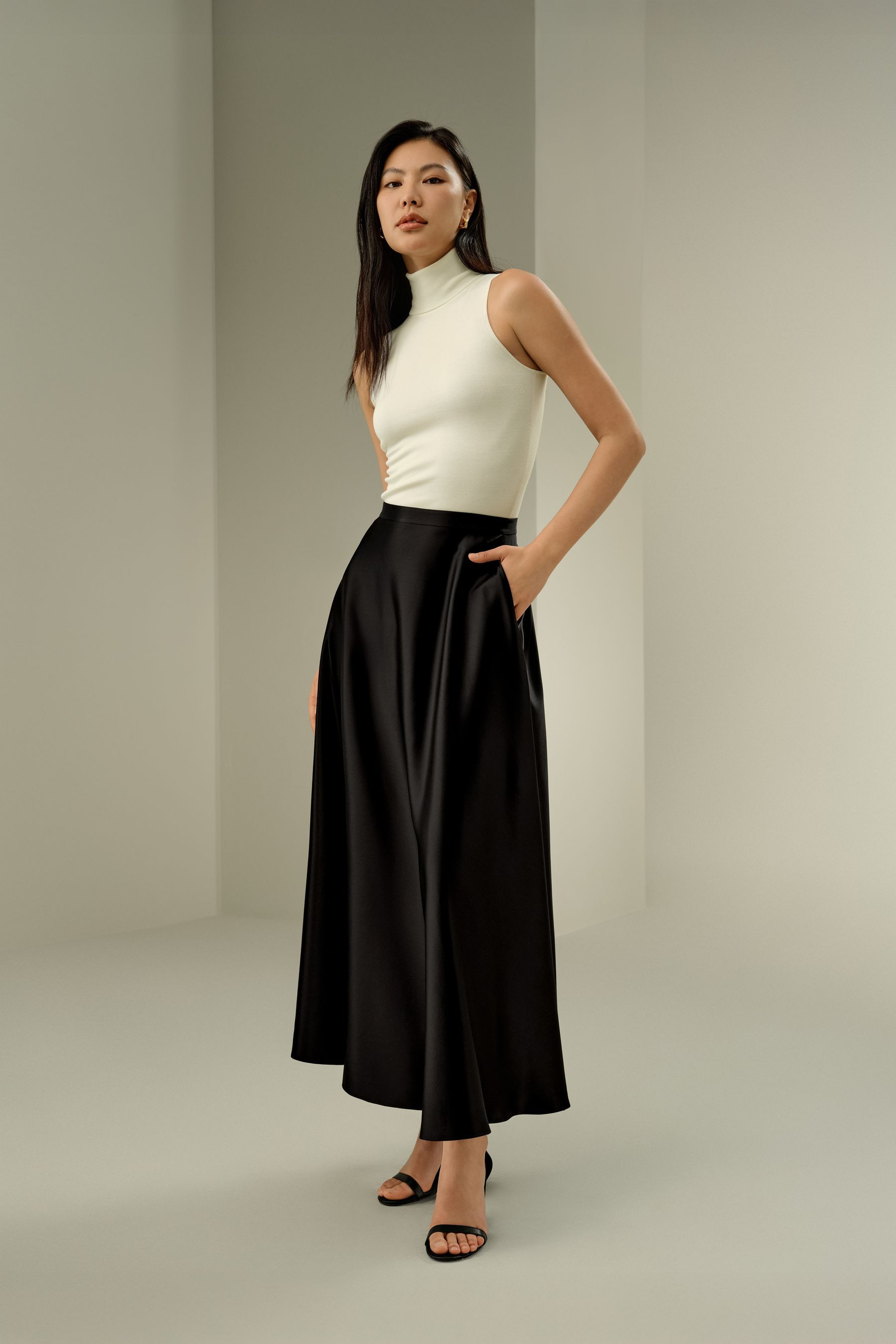 A-Line Silk Maxi Skirt | LILYSILK