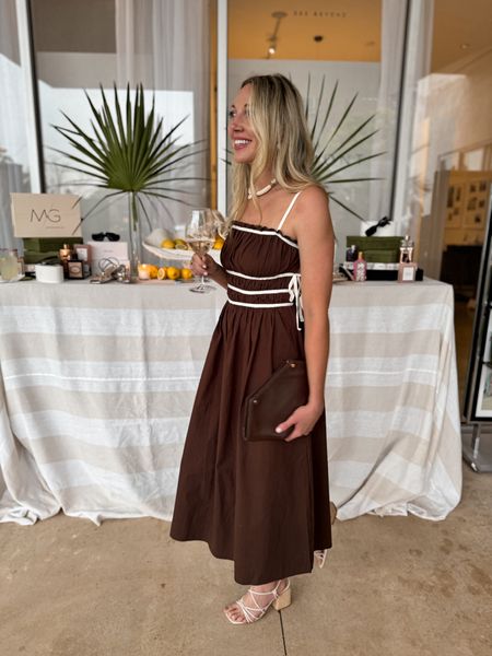 Embrace Southern charm in every stitch with this stunning brown dress! It’s so adorable with the white details. Paired with these heels to elevate the look without sacrificing comfort!

#LTKFindsUnder100 #LTKFindsUnder50 #LTKStyleTip