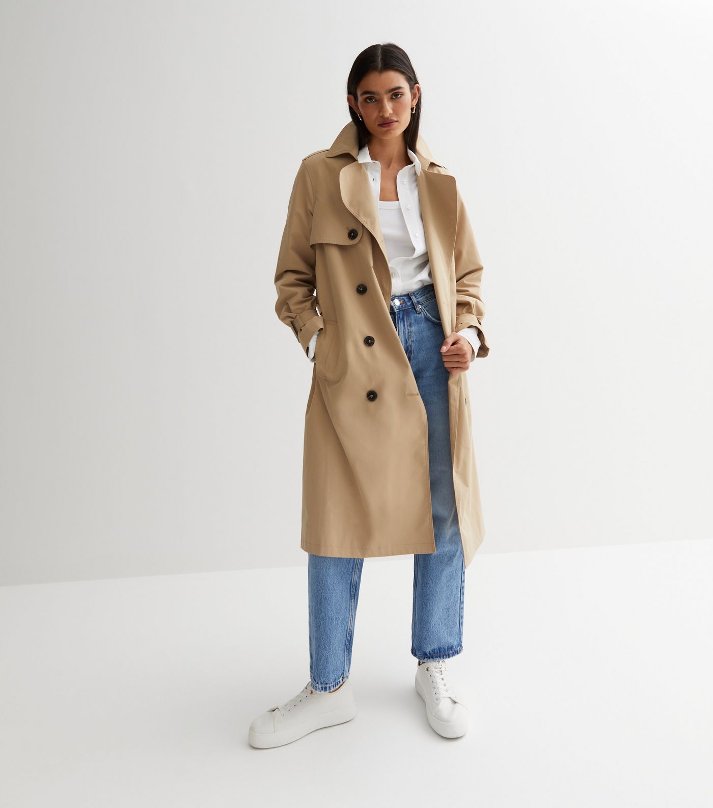 Camel Belted Trench Coat
						
						Add to Saved Items
						Remove from Saved Items | New Look (UK)