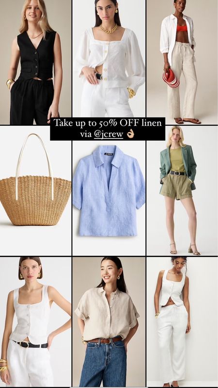 Take up to 50% off Linen styles via JCrew! 
Linen top, linen pants, linen vest, linen set

#LTKfindsunder50 #LTKsalealert #LTKfindsunder100