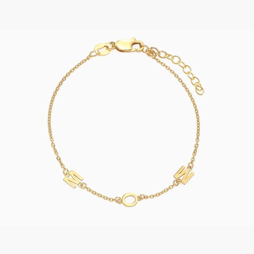 Inez Initial Bracelet/Anklet - Gold Vermeil | Oak & Luna (US)