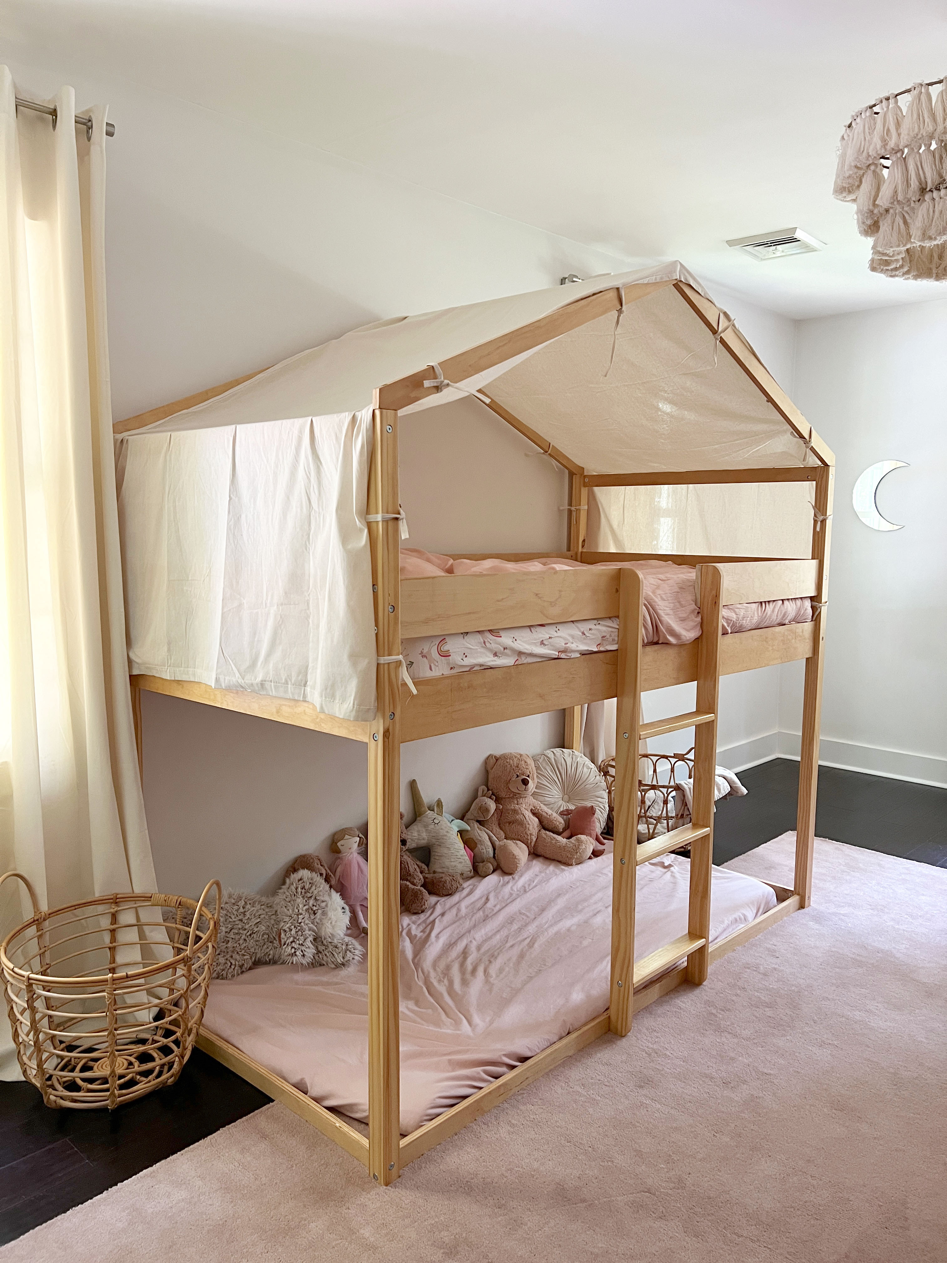 Cloud-soft tones, a little moon magic, and a canopy bed that makes every night feel like a sleepover ✨
linked her rug (Ashley Tisdale x Rugs USA) + our favorite cozy room finds 

#LTKhome #LTKkids #kidsroominspo #canopybed #rugsusa #ashleytisdalerug #neutralnursery #cozykidroom #targethome 

 